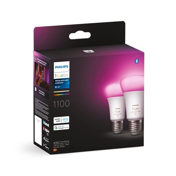 LED okos izzó szett 2 db-os E27, 11 W White and color ambiance – Philips Hue-image-2