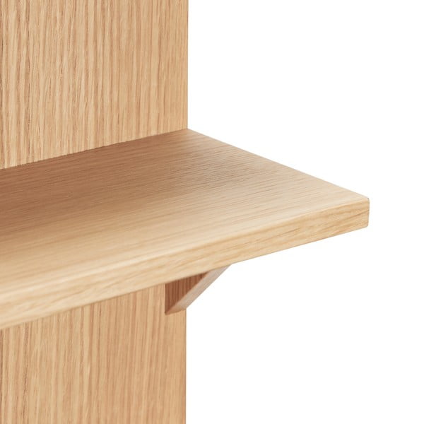 Natúr színű többszintes fali polc tölgyfa dekorral 40 cm Straight – Hübsch-image-4