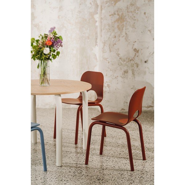 Kerek étkezőasztal tölgyfa dekoros asztallappal ø 100 cm Meko – noo.ma-image-3