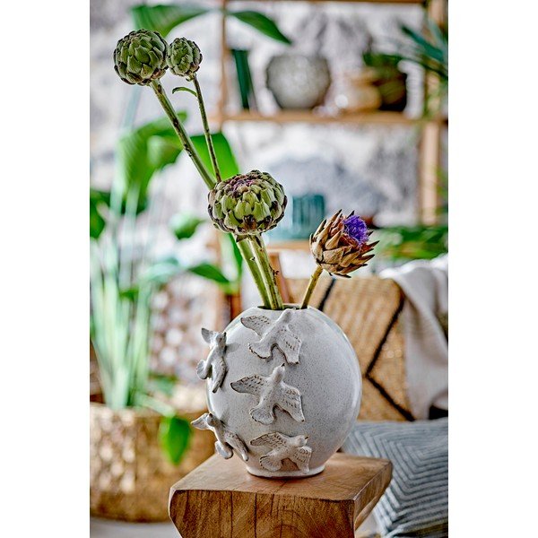 Krémszínű agyagkerámia váza (magasság 25 cm) Abira – Bloomingville-image-2