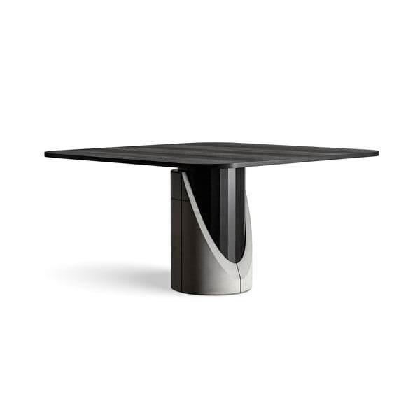 Étkezőasztal tölgyfa dekoros asztallappal 140x140 cm Sharp - Lyon Béton
