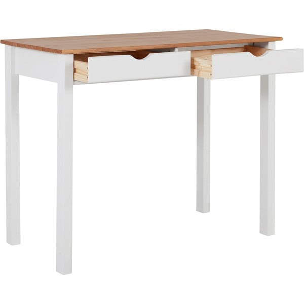 Gava fehér-barna íróasztal borovi fenyőből, hosszúság 100 cm - Støraa-image-2