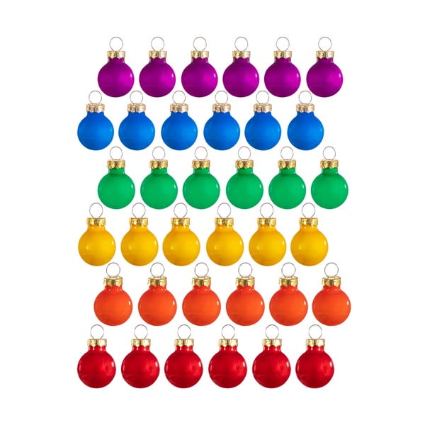 Üveg karácsonyfadísz készlet 36 db-os Rainbow Mini – Sass & Belle
