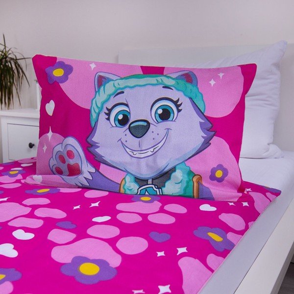 Rózsaszín pamut gyerek ágyneműhuzat babaágyhoz 100x135 cm Paw Patrol "Pawsome friendships grow" – Jerry Fabrics-image-4