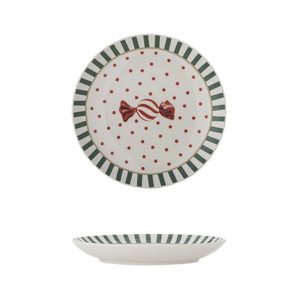 Fehér agyagkerámia desszertes tányér karácsonyi mintával ø 16 cm Yule – Bloomingville-image-3