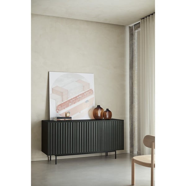 Fekete alacsony komód 159x80 cm Sierra – Teulat-image-1