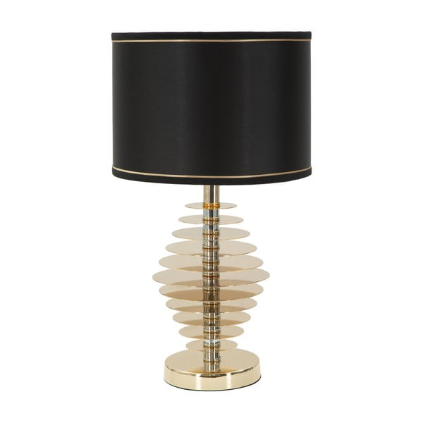 Round fekete asztali lámpa aranyszínű lámpatesttel - Mauro Ferretti