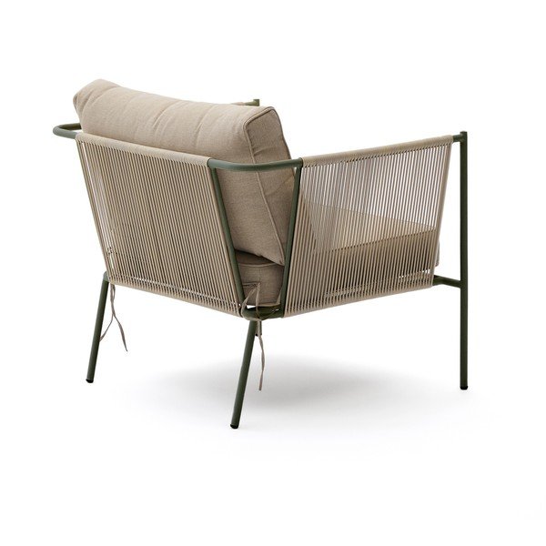 Zöld-bézs fém kerti fotel Zivia – Kave Home-image-4