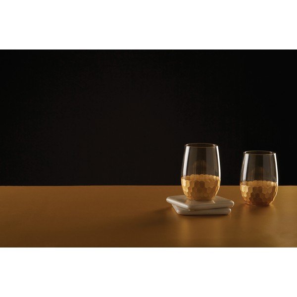 Astrid 4 db pohár aranyszínű részletekkel, 240 ml - Premier Housewares-image-2