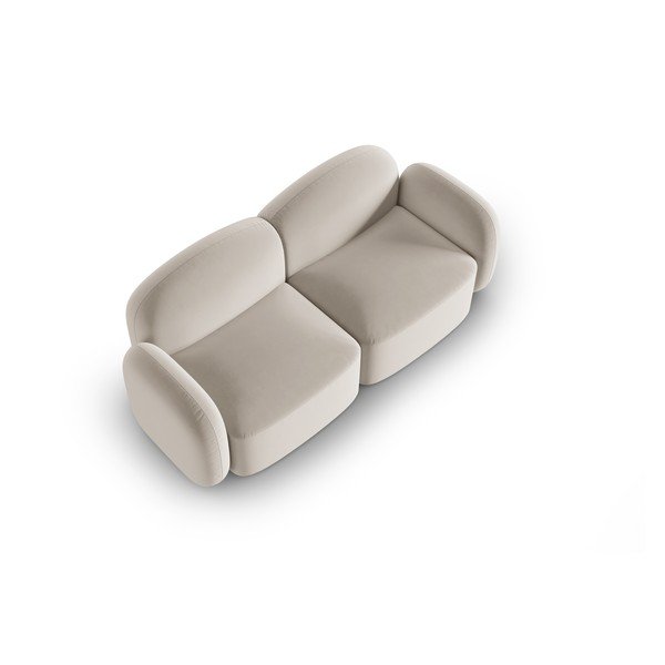 Bézs bársony kanapé 194 cm Blair – Micadoni Home-image-3