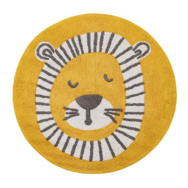 Okkersárga pamut gyerek szőnyeg ø 100 cm Lion – Ixia