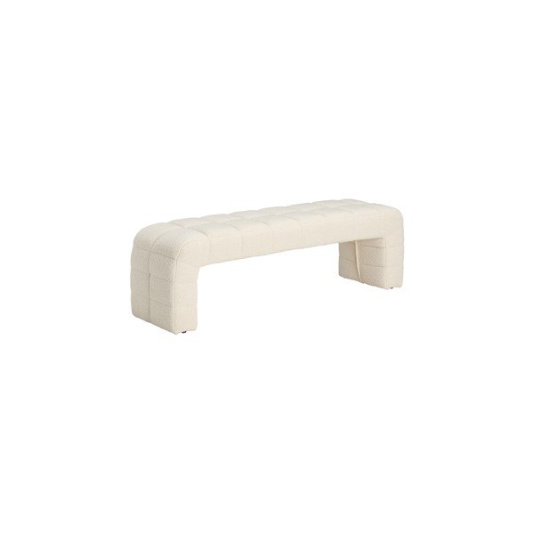 Krémszínű buklé párnázott pad Fanita – Ellos Home-image-2
