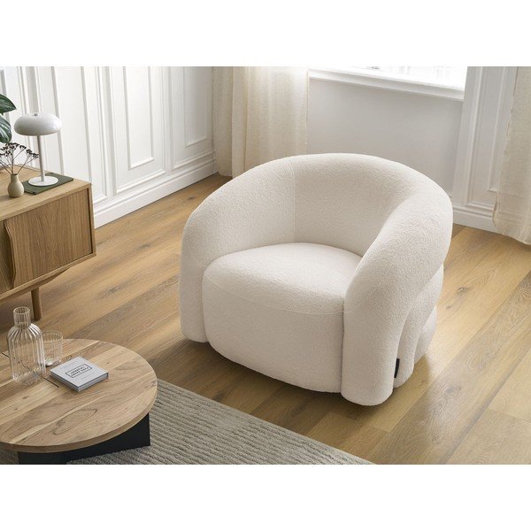 Bézs forgó buklé fotel Elina – Bobochic Paris-image-1