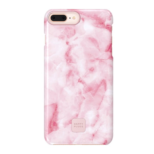 Slim rózsaszín márványmintás telefontok, alkalmas iPhone 7 és 8 Plus - Happy Plugs