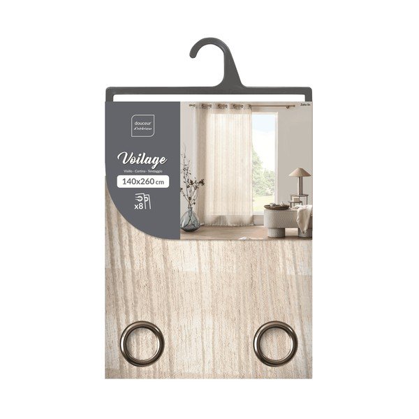 Krémszínű függöny 140x260 cm Zaho – douceur d'intérieur-image-3