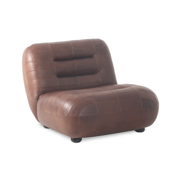 Barna bőr fotel Wyatt – Dutchbone