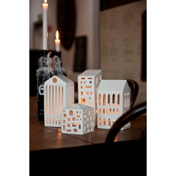 Urbania Lighthouse High Building fehér kerámia gyertyatartó - Kähler Design-image-2
