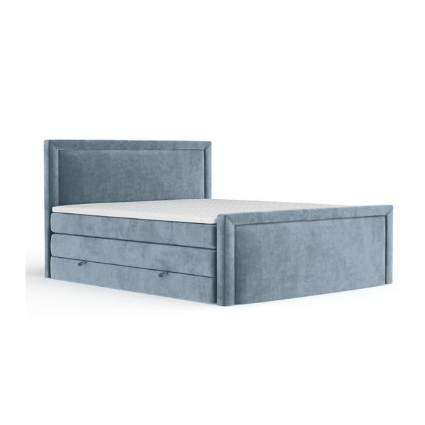 Kék ágyneműtartós boxspring ágy 180x200 cm Lavenda – Maison de Rêve