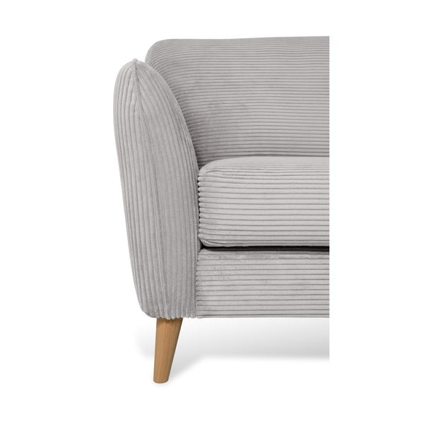 Világosszürke kordbársony sarokkanapé (jobb oldali) Paris – Scandic-image-4