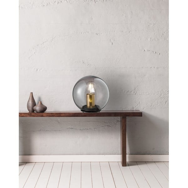 Fekete asztali lámpa üveg búrával Dini – Fischer & Honsel-image-1