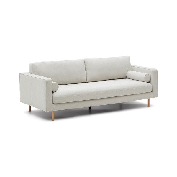 Szürkésbézs zsenília kanapé 222 cm Debra – Kave Home-image-1