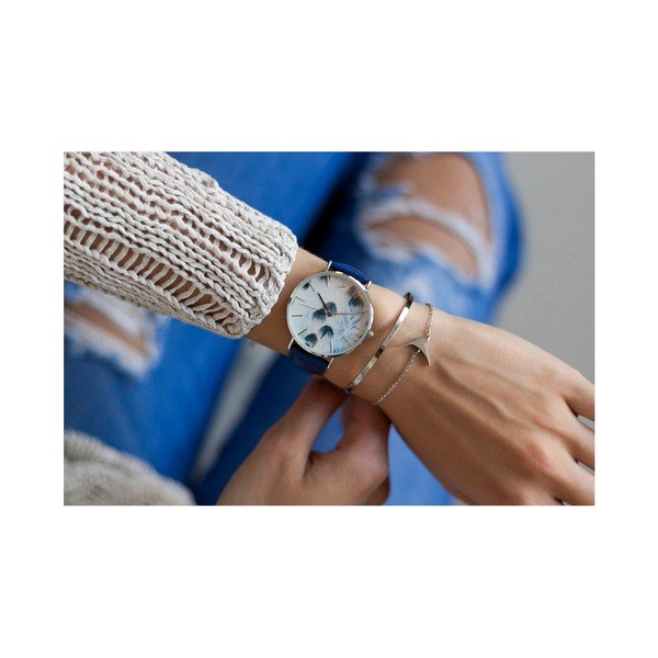 Nataly női karóra, kék valódi bőrszíjjal - Emily Westwood-image-1