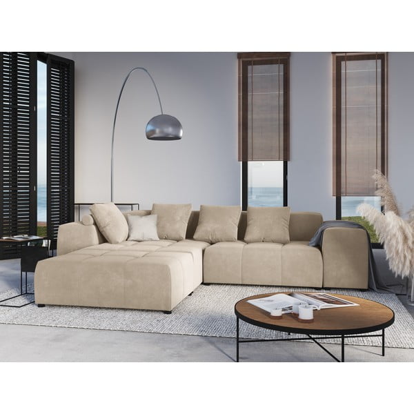 Bézs bársony háttámla moduláris kanapéhoz Rome Velvet - Cosmopolitan Design-image-4