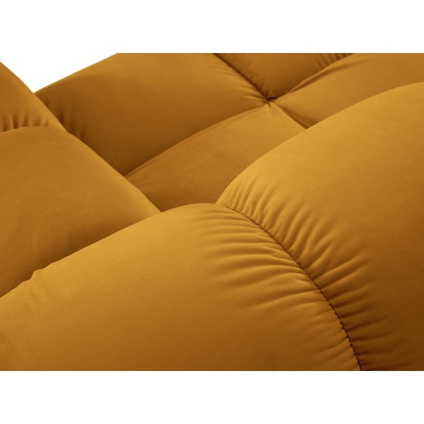 Sárga bársony kanapé 282 cm Bellis – Micadoni Home-image-1