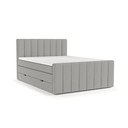 Világosszürke ágyneműtartós boxspring ágy 140x200 cm Ruby – Maison de Rêve