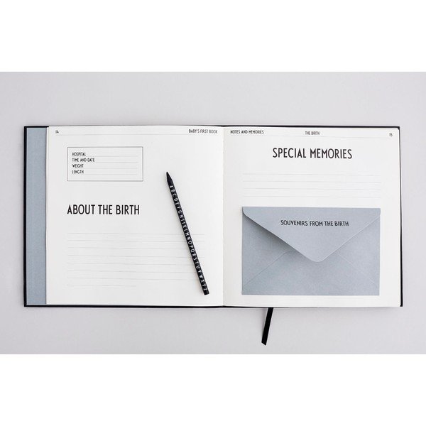 Baby's First Book fekete emlékkönyv gyerekeknek - Design Letters-image-2