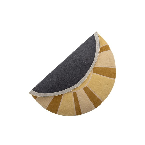 Bézs-borostyán színű gyapjú gyerek szőnyeg ø110 cm Sun – Bloomingville Mini-image-4