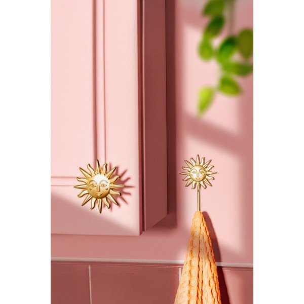 Aranyszínű fali fém akasztó Sun – Sass & Belle-image-1
