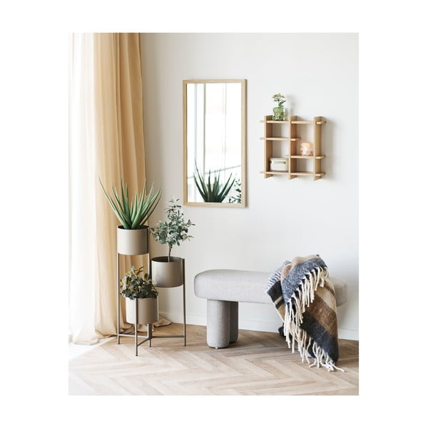 Natúr színű többszintes fali polc tölgyfa dekorral 40 cm Olsberg – House Nordic-image-2