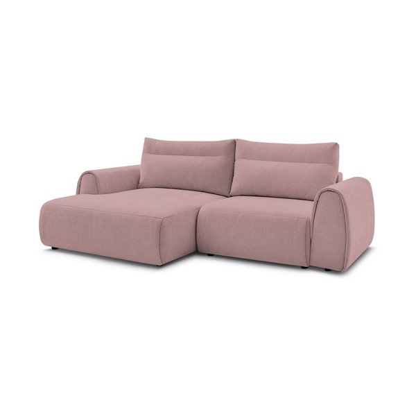 Világos rózsaszín sarokkanapé Aden – Bobochic Paris-image-3