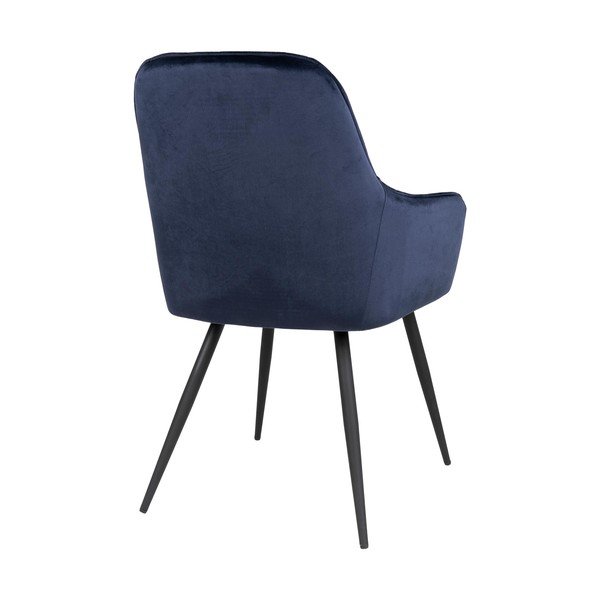 Sötétkék kárpitozott karfás étkezőfotel szett 2 db-os Harbo – House Nordic-image-4