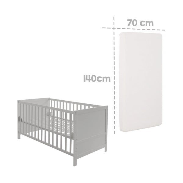 Világosszürke babaágy baldachinnal 70x140 cm Sternenzauber – Roba-image-2