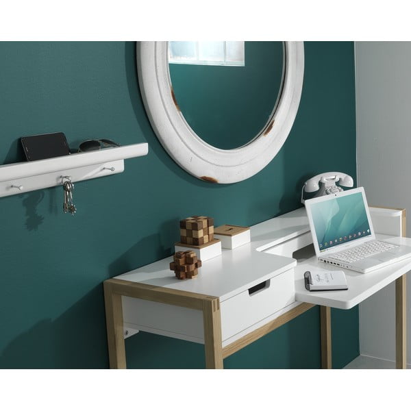 Fehér jegenyefenyő fali fogas polccal Trays – Tomasucci-image-1