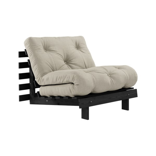 Szürkésbézs len fotel Roots Black Night – Karup Design