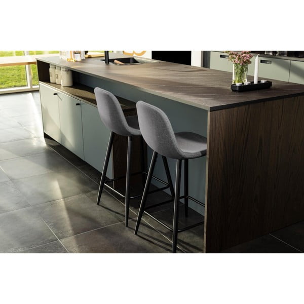 Világosszürke kárpitozott bárszék szett 2 db-os (ülésmagasság 65 cm) Wilma – Actona-image-2