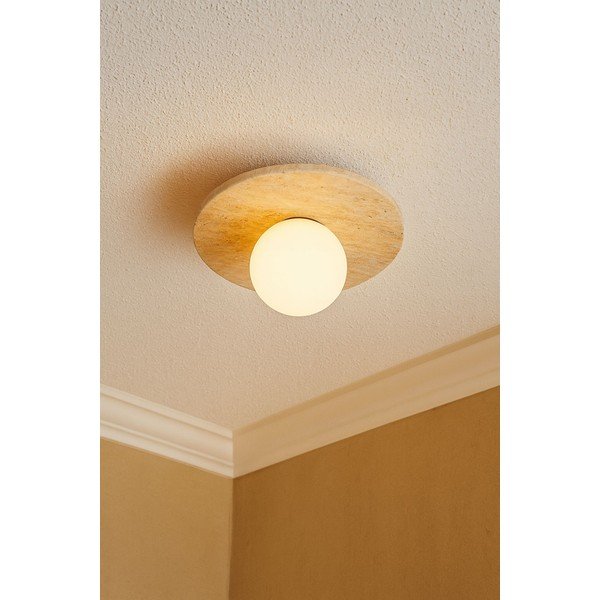 Bézs kő mennyezeti lámpa üveg búrával ø 12 cm Hilde – Opviq lights-image-1