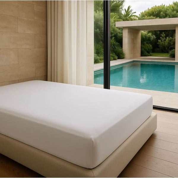 Fehér gumis renforcé pamut lepedő 200x140 cm Ranforce – Mila Home Luxury-image-3
