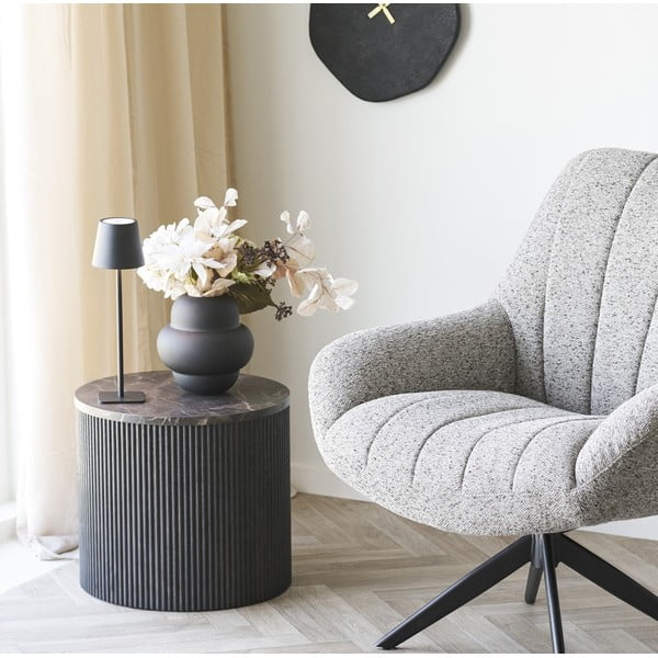 Fekete üveg váza (magasság 20 cm) Vera – House Nordic-image-2