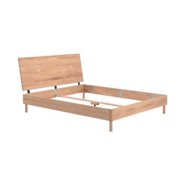 Natúr színű tölgyfa franciaágy ágyrács nélkül 160x200 cm Forrest – Vipack-image-2