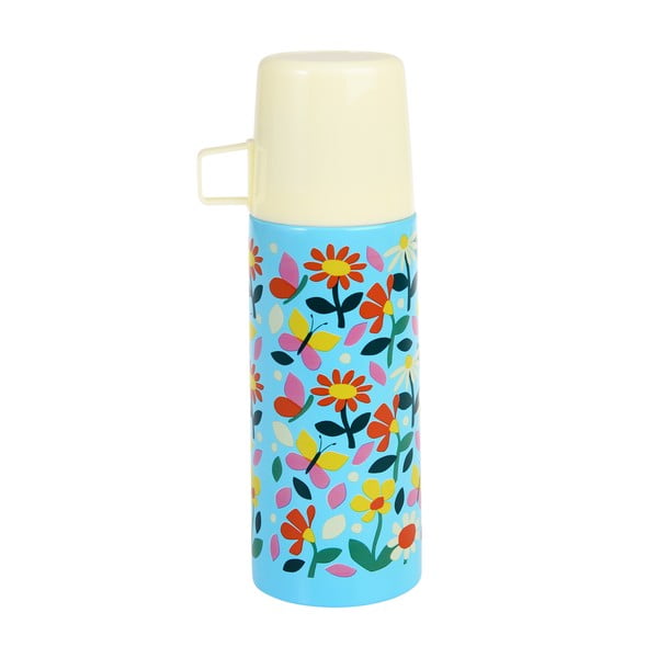 Kék-krémszínű gyerek termosz 350 ml Butterfly Garden – Rex London