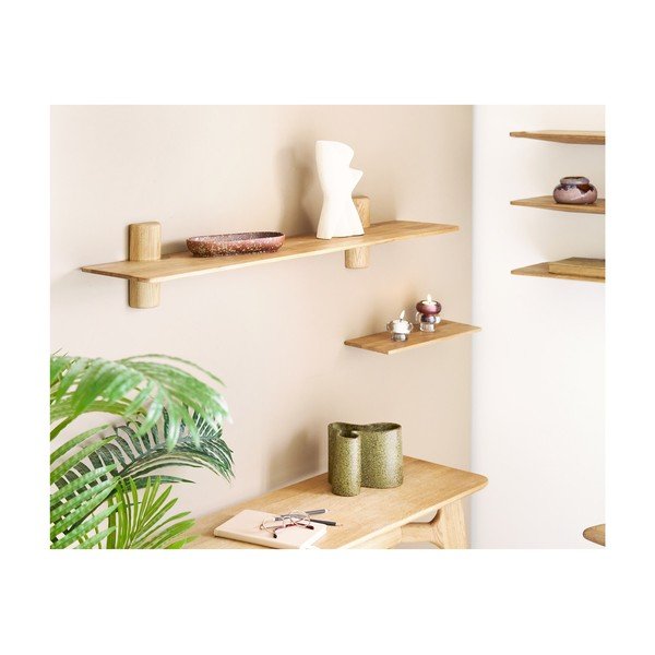 Világos natúr színű tölgyfa fali polc 110 cm Calcata – House Nordic-image-1