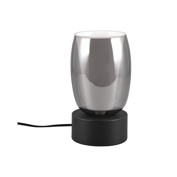 Fekete-ezüstszínű asztali lámpa üveg búrával (magasság 24 cm) Barret – Trio Select-image-1