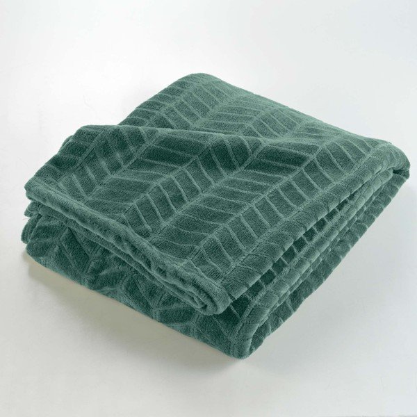 Zöld mikroflanel ágytakaró 180x220 cm Arya – douceur d'intérieur-image-2