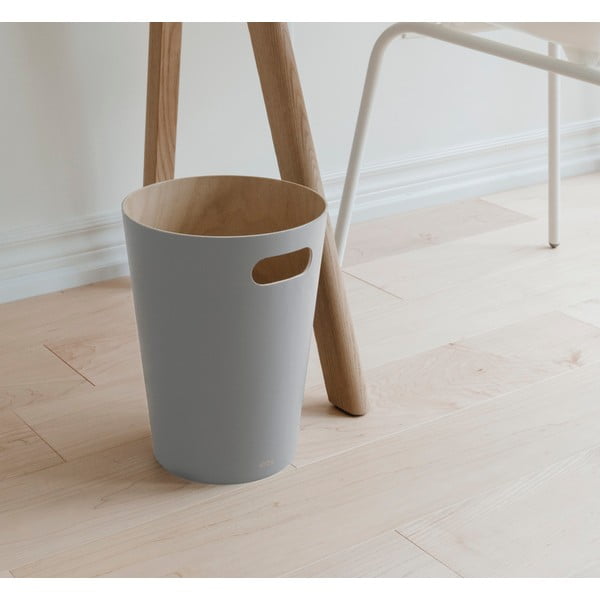 Világosszürke fa szemetes 7,5 l Woodrow – Umbra-image-1