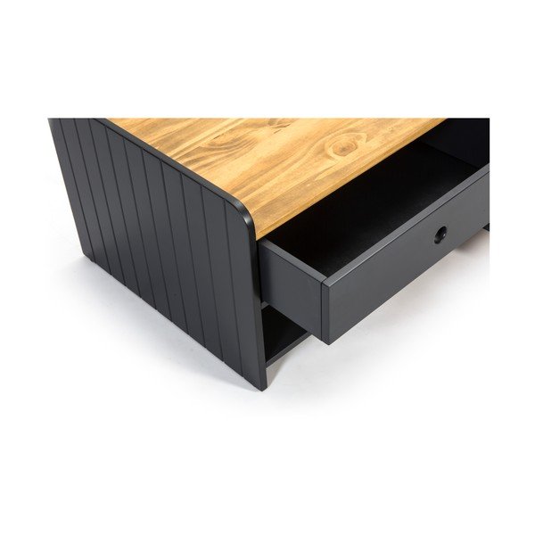 Monte szürke dohányzóasztal borovi fenyő asztallappal - Marckeric-image-3