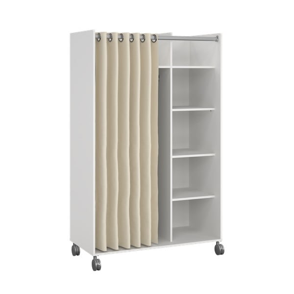 Fehér-bézs ruhásszekrény 100x160 cm Kit – Tvilum-image-4